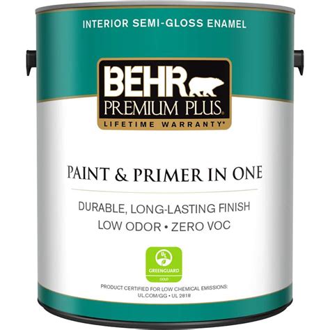 Engineered for excellent adhesion to a variety of properly prepared or primed residential and light commercial metal surfaces. . Behr premium plus semi gloss